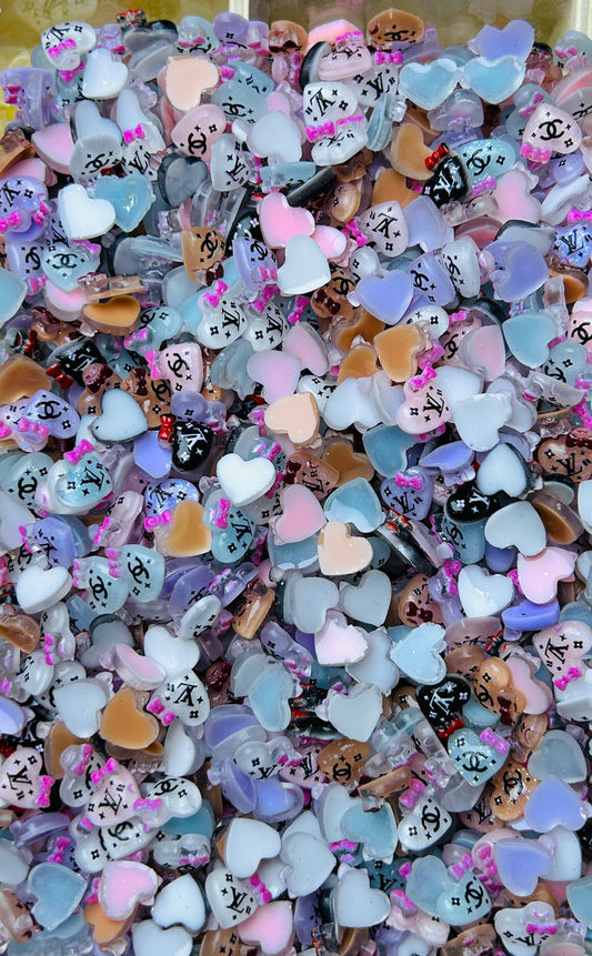 DIY mixed heart-shaped nail art